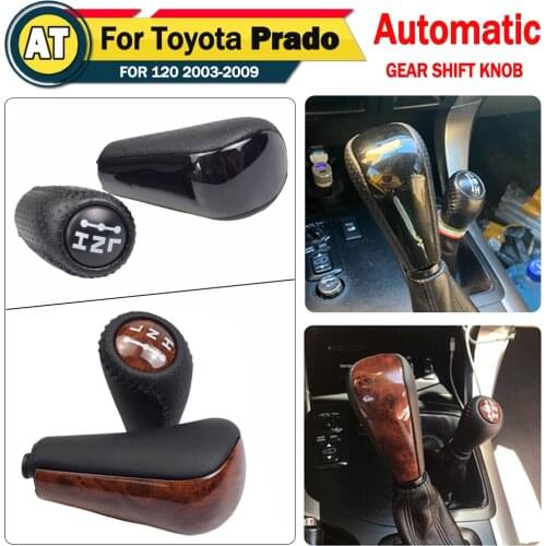Leather-With Holes Automatic Gear Shift Knob For Toyota Prado 120 2003-2009 Car Stick Gear Shifter Knob Lever Hand Ball