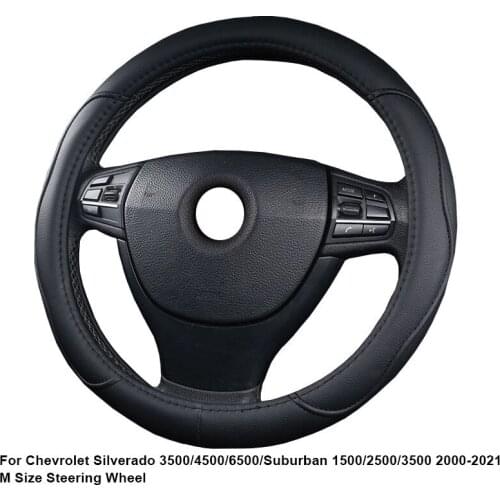 Car Steering Wheel Cover For Chevrolet Silverado 3500 4500 6500 Suburban / Suburban 1500 2500 3500 2000 - 2021 M Size Steering