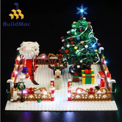 Santa Claus Friends Amusement park Christmas Winter Village Town Train decoration Building Blocks Santa Claus Bricks Toys Gifts
