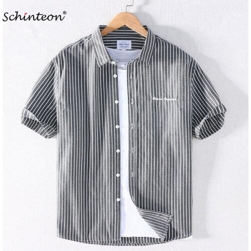 Schinteon Mens Striped T-shirts