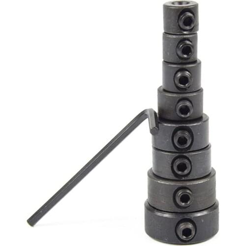 8pcs 3-16mm Woodworking Drill Locator Drill Bit Depth Stop Collars Ring Positioner Drill Locator Wood Drill Bit