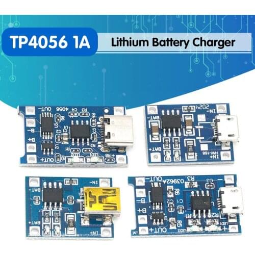 Type-c / Micro USB 5V 1A 18650 TP4056 Lithium Battery Charger Module Charging Board With Protection Dual Functions 1A Li-ion