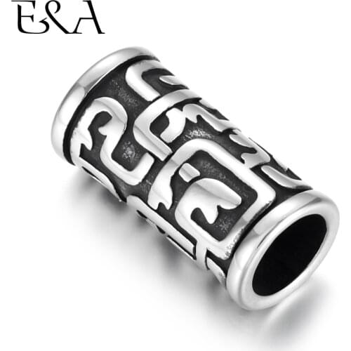 Stainless Steel Slider Tube Beads Labyrinth Slide Charms Hole 8mm Bead for Bracelet DIY Accessories Jewelry Making Supplies