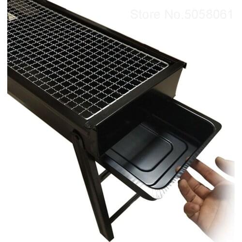 Thickened portable pull-out grill home for more than 5 people outdoor charcoal grill tool full set foldable