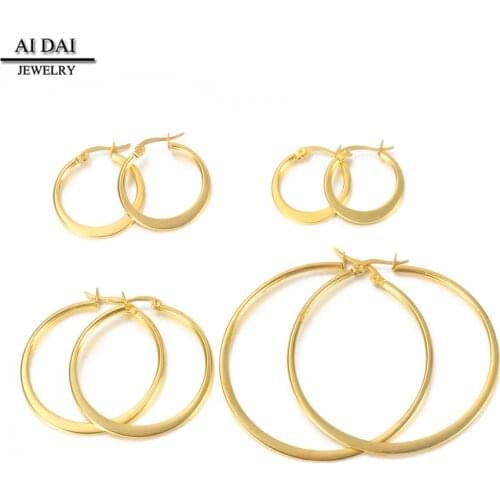 Korean temperament stainless steel titanium steel simple personality exaggerated earrings earrings