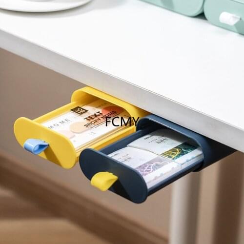 Drawer Organizer Box Desk Self Stick Pencil Tray Hidden Desktop Storage Box Creative Kitchen Desk Organizer Storage Box Drawer