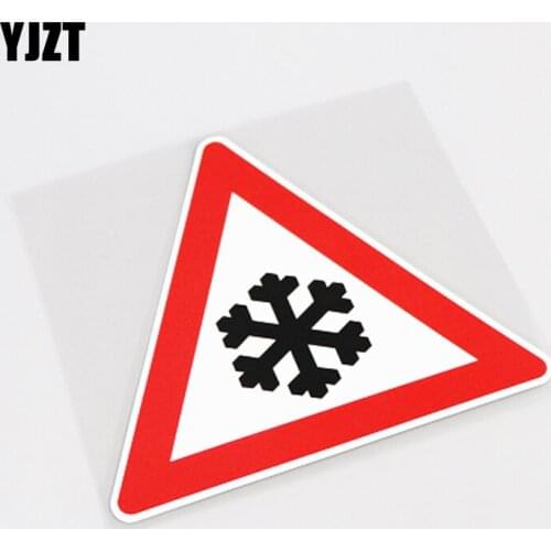 YJZT 13CM*11.3CM Fashion Graphical Snowflake Warning Mark PVC Decal Car Sticker 13-0919