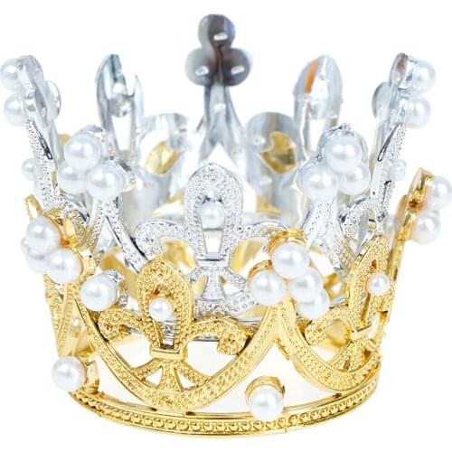 Pearl Crown Cake Topper Party Birthday Cake Decoration Romantic Garland Birthday Party Children Hair Ornaments Wedding Favors