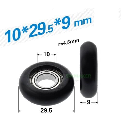 1pcs 10*29.5*9mm R type non-standard 6800 bearing rolling wheel, arc spherical roller/nylon guide wheel