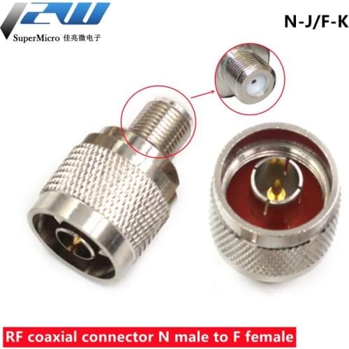 2PCS N Male Plug to F Female Jack RF Coaxial Adapter Connector