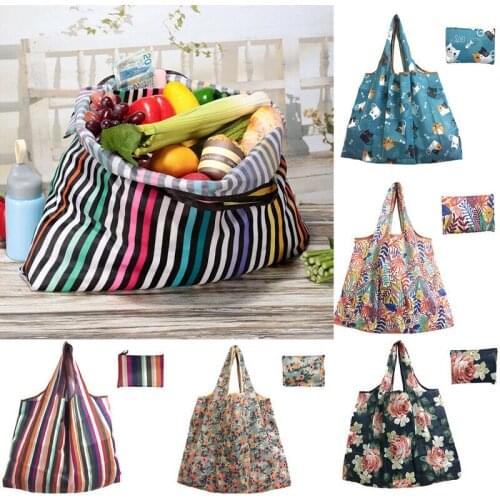 1pcs Foldable Reusable Nylon Eco Handbag Tote Pouch Recycle Waterproof Storage Handbags Sample Travel Bag