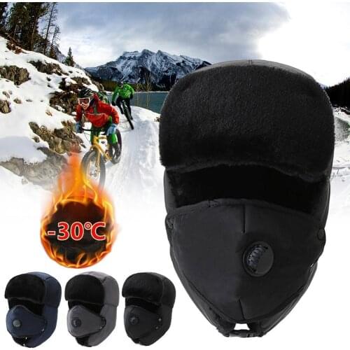 1pc Thick Bomber Hat Unisex Breathable Detachable Mask Men Women Cold Warm Caps Headwear Ski Hats Winter N9N0