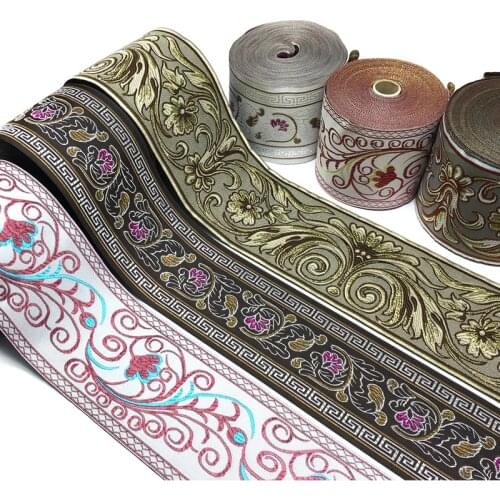 27Yards Curtain Ribbon Embroidery lace handmade curtain accessorie lace trims polyester ethnic jacquard webbing 9cm