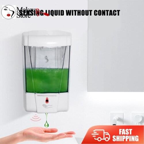 700ml Wall Mounted Automatic Soap Dispenser Touchless Sensor Hand Sanitizer Shampoo Detergent Dispenser for Bathroom Kitchen