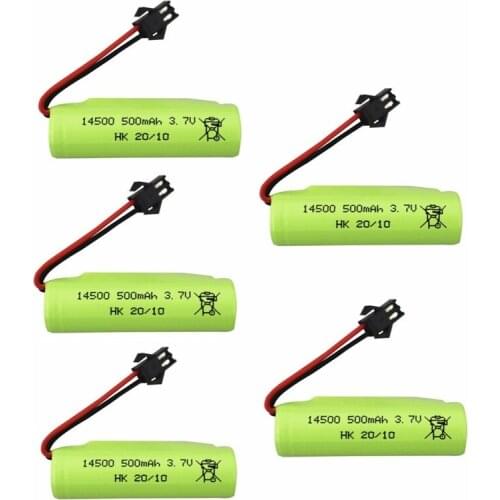 1/2/3/5/10pcs 3.7V 500Mah 14500 Lipo Battery Voor DE35 DE38 Dubbelzijdig Rc Tumbling Stunt Afstandsbediening controle Auto