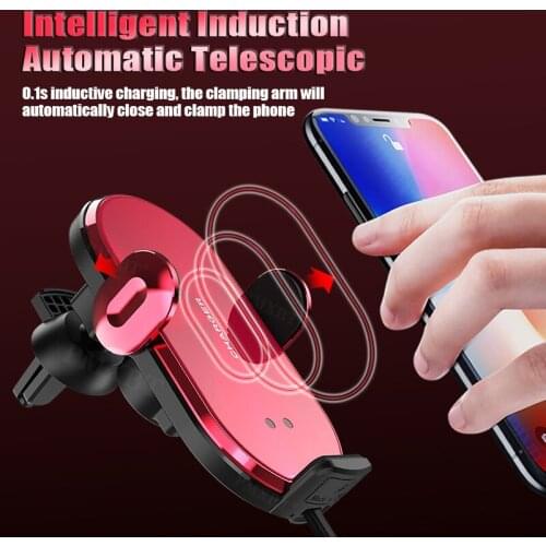 Automatic Clamping Infrared Induction Car Wireless Charger Holder For IPhone 12 Huawei Xiaomi Mobile Phone Fast Charging Bracket