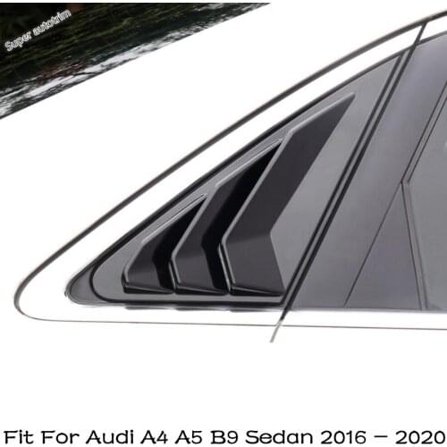 1/4 Quarter Car Side Window Louver Scoops Rear Vent Cover Trim Fit For Audi A4 A5 B9 Sedan 2016 - 2020 Plastic Auto Accessory
