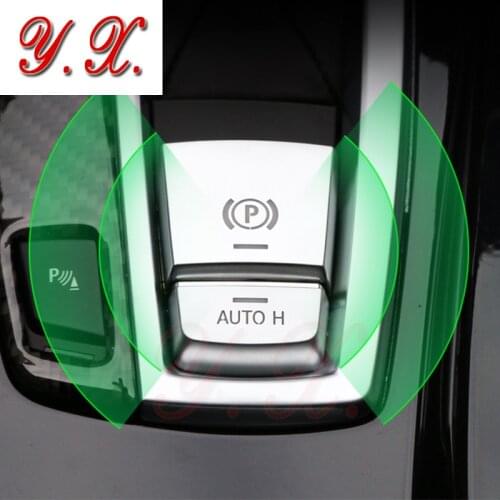 Car Covers For BMW Handbrake Auto H Button Cover Trim Decorative Sticker For BMW F10 F25 F26 X3 X5 X6 5 7 series Chrome Interior