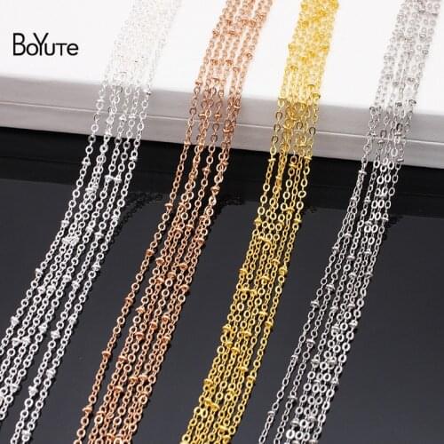 BoYuTe (90-95 Meters/Lot) 2MM Width O Shape Chain with Bead Factory Supply Diy Necklace Chain Findings for Jewelry Making