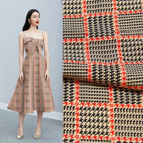 CF718 The Latest Version Fashion Summer Fabric For Women Ripstop Pattern 100% Mulberry Silk Fabric For Womens Wear Dress Shirts