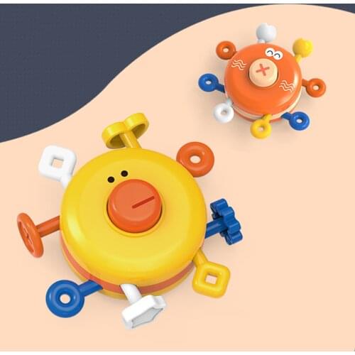 Infant And Young Childrens Finger Push And Push Music Cartoon Fun Rotating Rattle Baby Bathing Water Toy