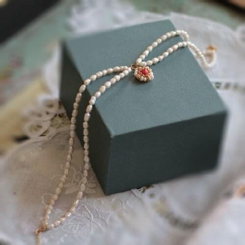 CSxjd Natural freshwater pearl double necklace women clavicle chain