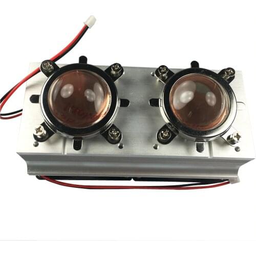 Twin Cooling fan Heat Sink +2PCS 60-80 degree 44mm Lens Reflector Bracket FOR 20W 30W 50W 100W LED Aluminium