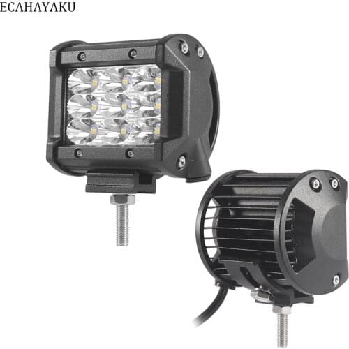 2Pcs 4 inch LED Bar Work Light 27W 9LED Spot Lamp Driving 6000K Spot Light Fog Lamp For Off-road Truck ATV 4x4 SUV Motor 12V 24V