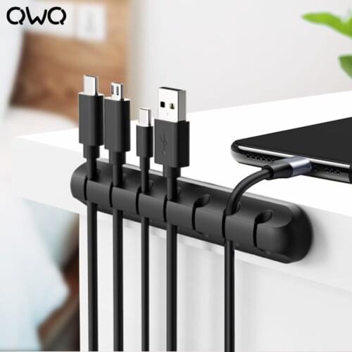 Cable Fixed Organizer Silicone USB Cable Winder Desktop Tidy Management Clips Cable Holder For Mouse Headphone Wire Organizer