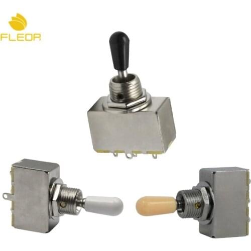FLEOR Pack of 20pcs 3 Way Toggle Switch Pickup Selector Guitar Switch for LP Style Guitar,Black/Yellow/White Tip Choose
