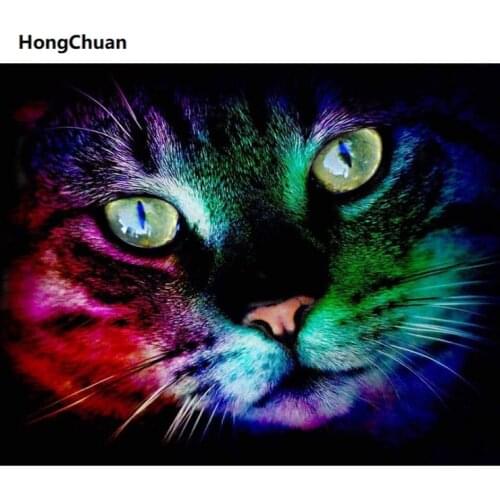 Cat Figure Fast Delivery 5D DIY Square Round Diamond Painting Cross Stitch Mosaic Home Decoration Mural New Year Gift
