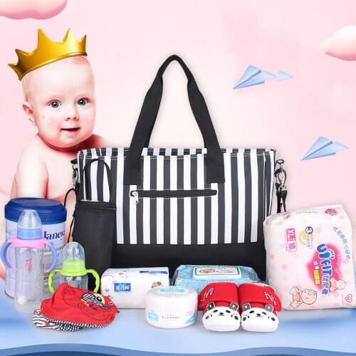 5 Piece Set Mummy Baby Diaper Bag Outdoor Mummy Bag Baby Bottle Bag Multifunctional Waterproof Mummy Bag Baby Stroller Care Bag