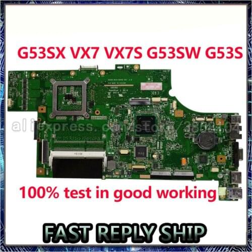 SHELI For ASUS G53SX VX7 VX7S G53SW G53S laptop Motherboard RAM notebook pc Mainboard main board REV2.0 100% Test work
