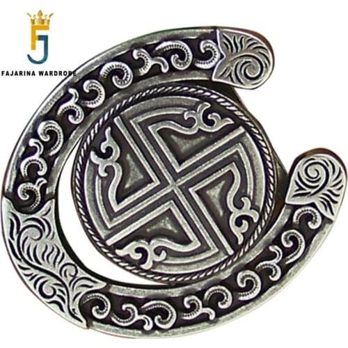 FAJARINA New Arrival Unique Plate with Silvery Retro Style Belt Buckle Slide Buckles for 3.6-4.0cm Width Smooth Belt BCK015