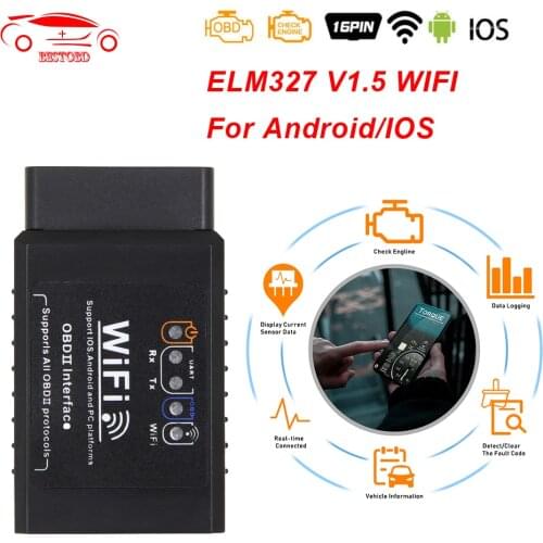 OBD2 ELM327 V1.5 WIFI For Android/IOS OBD 2 OBD2 Car diagnostic Scanner Auto Tool Adapter ODB2 ELM 327 V 1 5 wifi Code Reader
