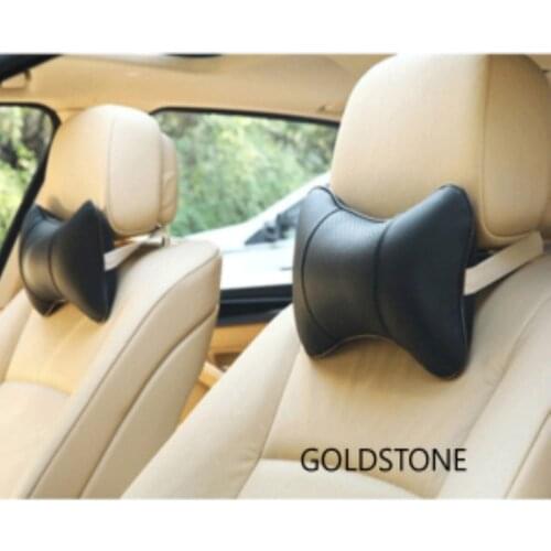 2 Pcs Leather Headrest Pillow Car Neck Rest Head Support Pillow Car Breathable Memory Foam Rebound Protection Car Neck Pillow