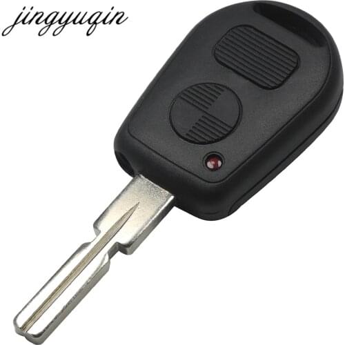 Jingyuqin Remote 2 Buttton Car Key Shell For BMW E31 E32 E34 E36 E38 E39 E46 Z3 Key Case Cover Replacement