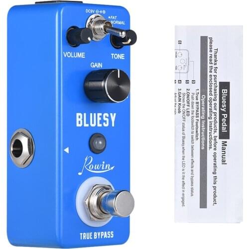 Rowin Bluesy Blues Overdrive Guitar Effect Pedal Aluminum Alloy Shell True Bypass