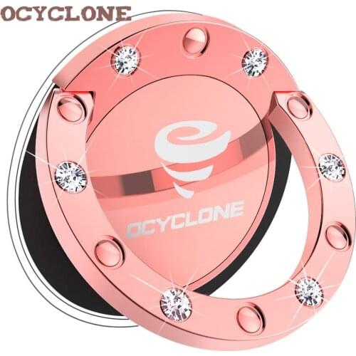 Rose Gold Handy Grip Luxury 360 Degree Metal Bling Bling Diamond Case Finger Ring Holder Kickstand Smartphone Phone Car Stand