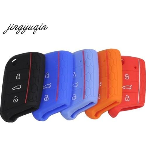 Jingyuqin 20pcs/lot Silicone Key Cover For Volkswagen VW Golf 7 mk7 Skoda Octavia A7 Key Portect Case