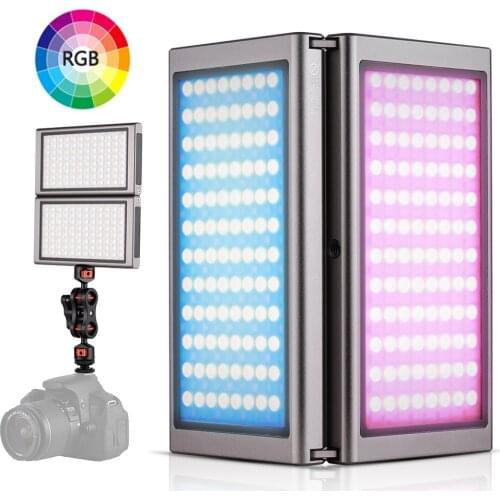 IN CZ Falcon Eyes F7 FOLD Foldable RGB LED Video Light Full Color Fill Light Magnetic OLED Display BT Control W/ 7600mAh Battery