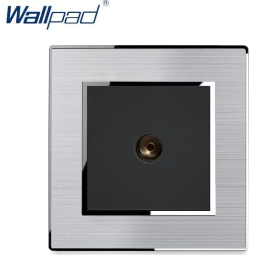 TV Socket Wallpad Stainless Steel Panel With Silver Border Wall Socket Weak Electricity Sockets