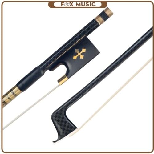 Advanced Carbon Fiber Violin Bow Grid Carbon Fiber Stick 4/4 Violin Bow Round Stick Sheep Skin Grip White Mongolia Horsehair