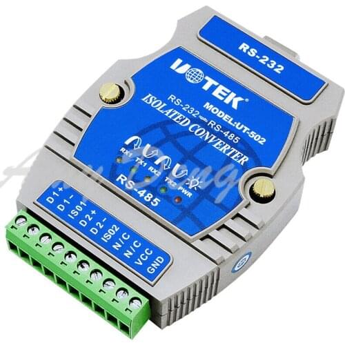 UT-502, RS232, turn 2, 485 converter, photoelectric isolation, industrial grade RS232 to RS485 module