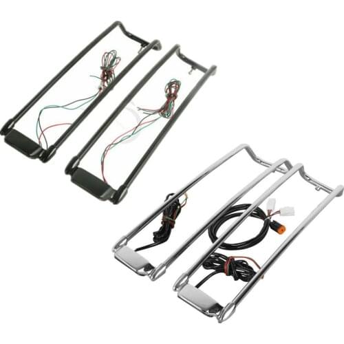 Motorcycle Saddlebag Lid Rack Top Rail With Light For Harley Ultra Street Electra Glide Road King Ultra Street Glide 1994-2013