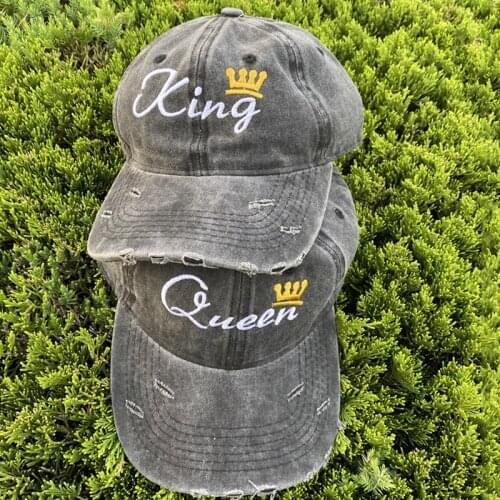 Embroidered Letter King Queen Crown Dad Baseball Cap Couple Vintage Shading Outdoo Hats Adjustabll Caps Fashion Hip Hop Hat