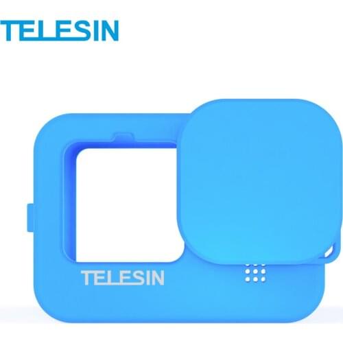 TELESIN Action Camera Protective Case Cover Soft Silicone with Lens Cap Lanyard Protection Accessories for GoPro Hero 9 Camera