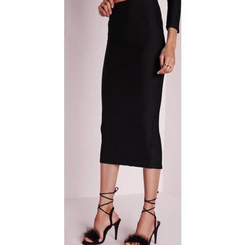 Sexyboutique women bandage long skirt midi vestidos office lady skirt ziper up