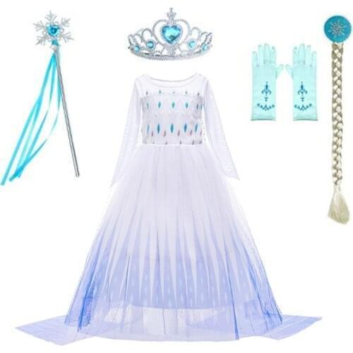 Snow Children Dress up Kids Dresses Princess Girls Dress Halloween Purim Holiday Fancy Costume for Girls Size 2-10 Years
