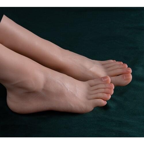 ZISHINE Simulation Foot Model Toes Visible blood vessels Real Human Legs Display Nail Art Costume Props Silicone TG3908